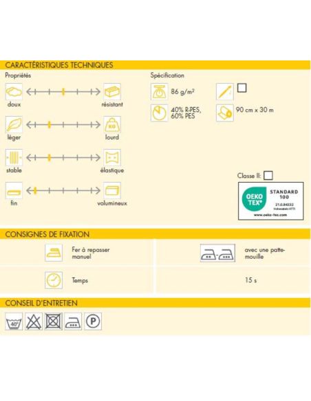 Molleton thermocollant Vlieseline H630