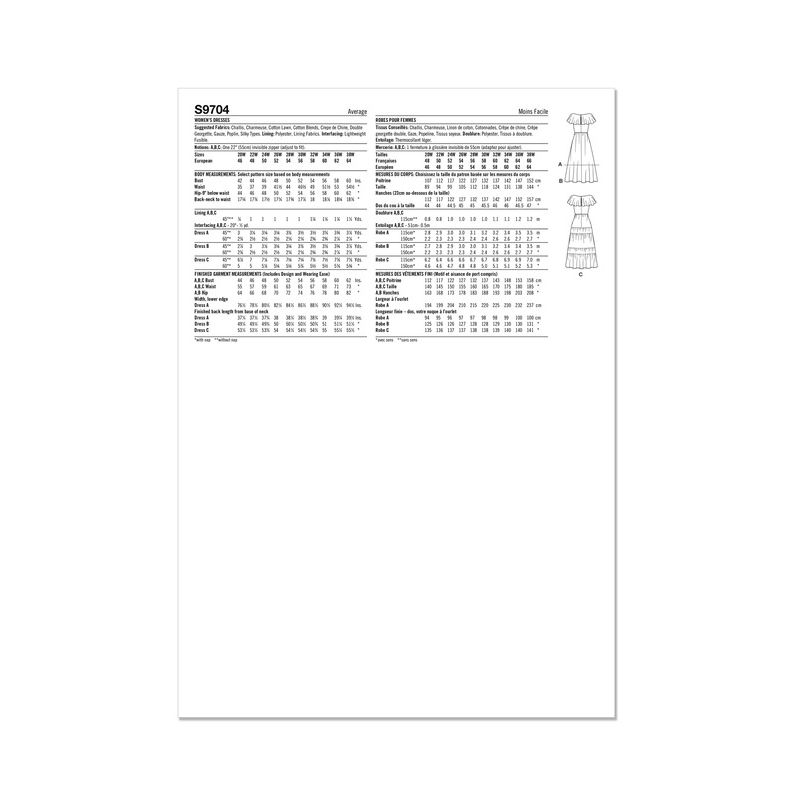 Patron Simplicity 9704.W2 - Robe