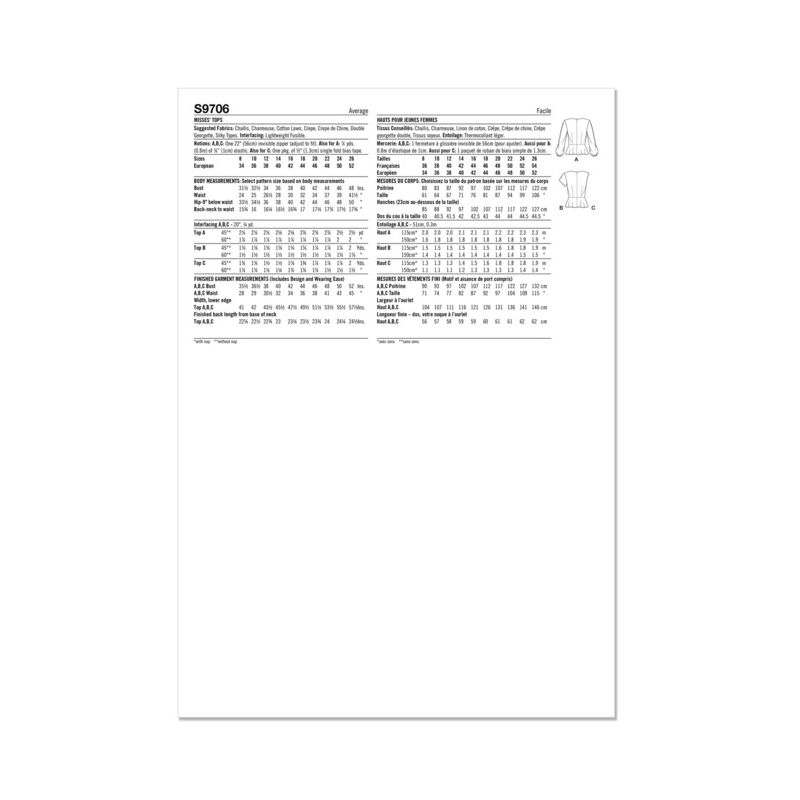 Patron Simplicity 9706/K5 - Haut