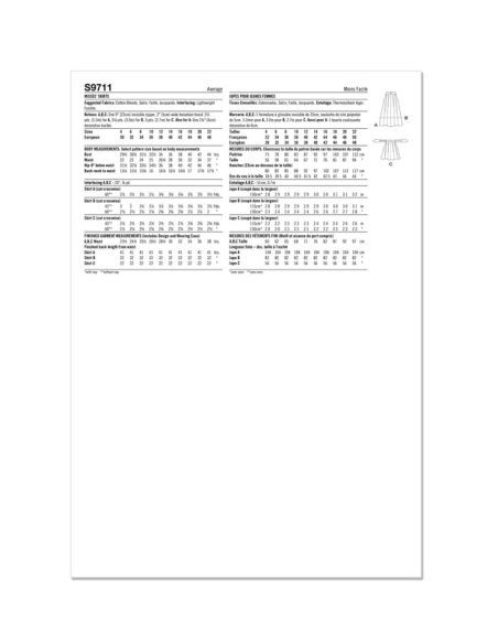 Patron Simplicity 9711.D5 - Jupe