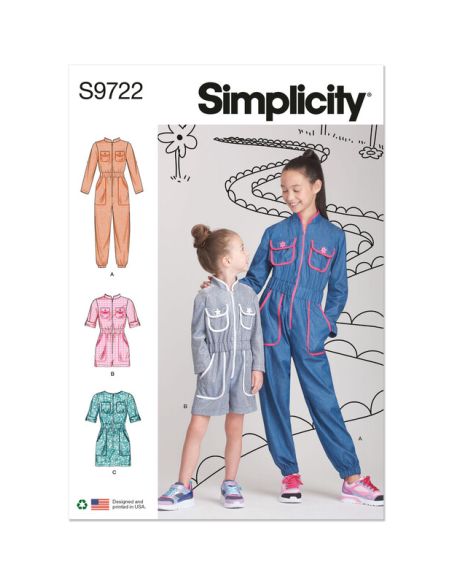 Patron Simplicity 9722/HH - Combinaison, barboteuse et robe