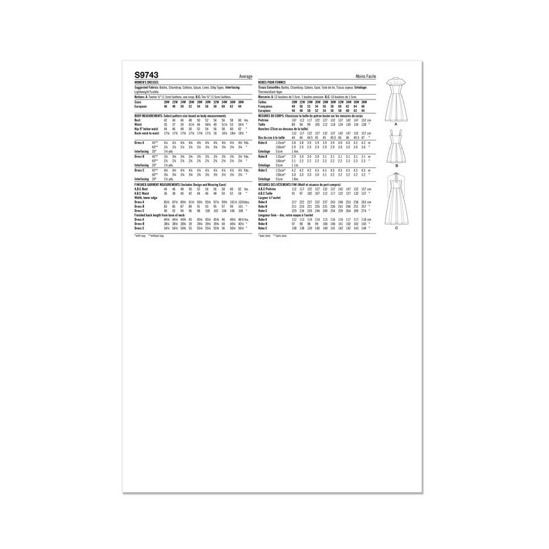 Patron Simplicity 9743.W2 - Robe