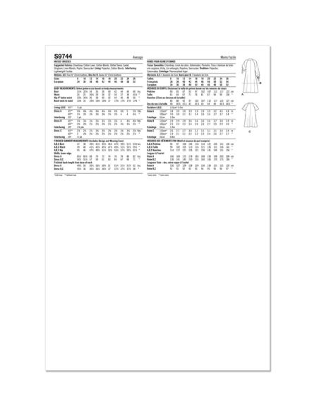 Patron Simplicity 9744/K5 - Robe