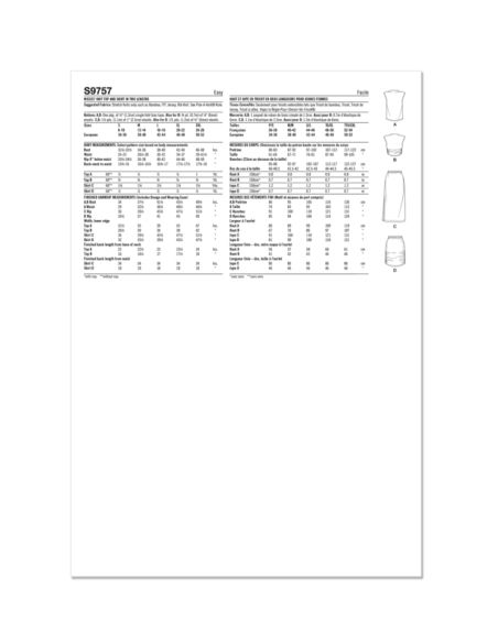 Patron Simplicity 9757.A - Haut et jupe