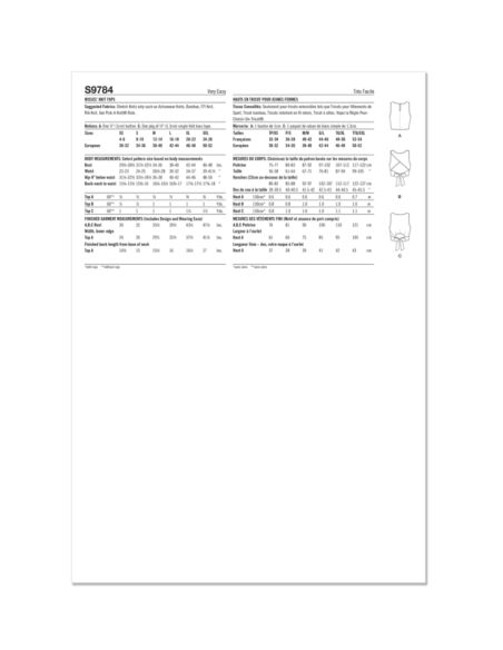 Patron Simplicity 9784.A - Haut