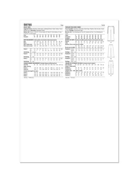 Patron Simplicity 9785.K5 - Pantalon