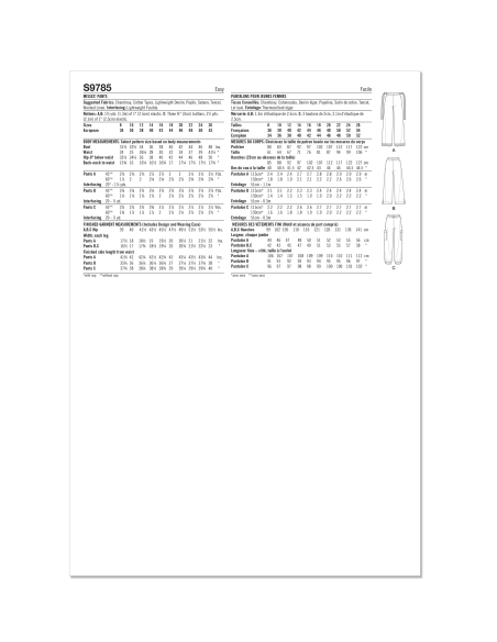 Patron Simplicity 9785.Y5 - Pantalon