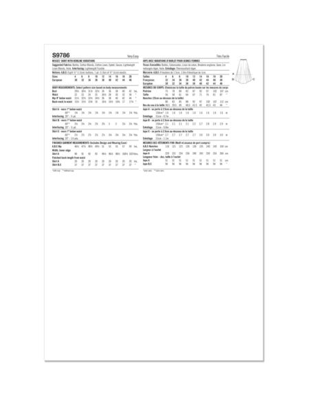 Patron Simplicity 9786.D5 - Jupe