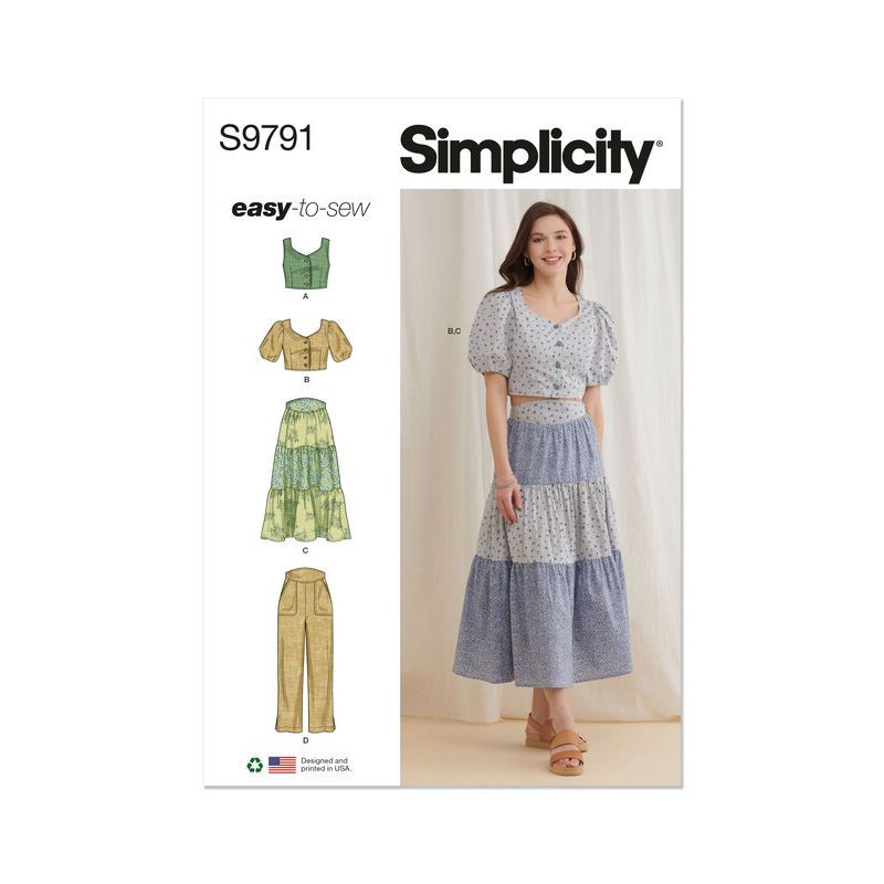 Patron Simplicity 9791.D5 - Haut, pantalon et jupe