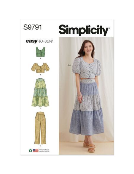 Patron Simplicity 9791.D5 - Haut, pantalon et jupe