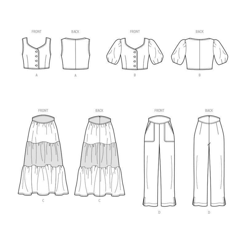 Patron Simplicity 9791.D5 - Haut, pantalon et jupe