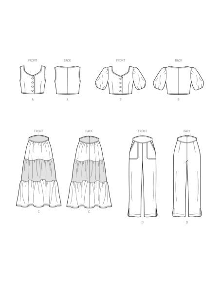 Patron Simplicity 9791.D5 - Haut, pantalon et jupe
