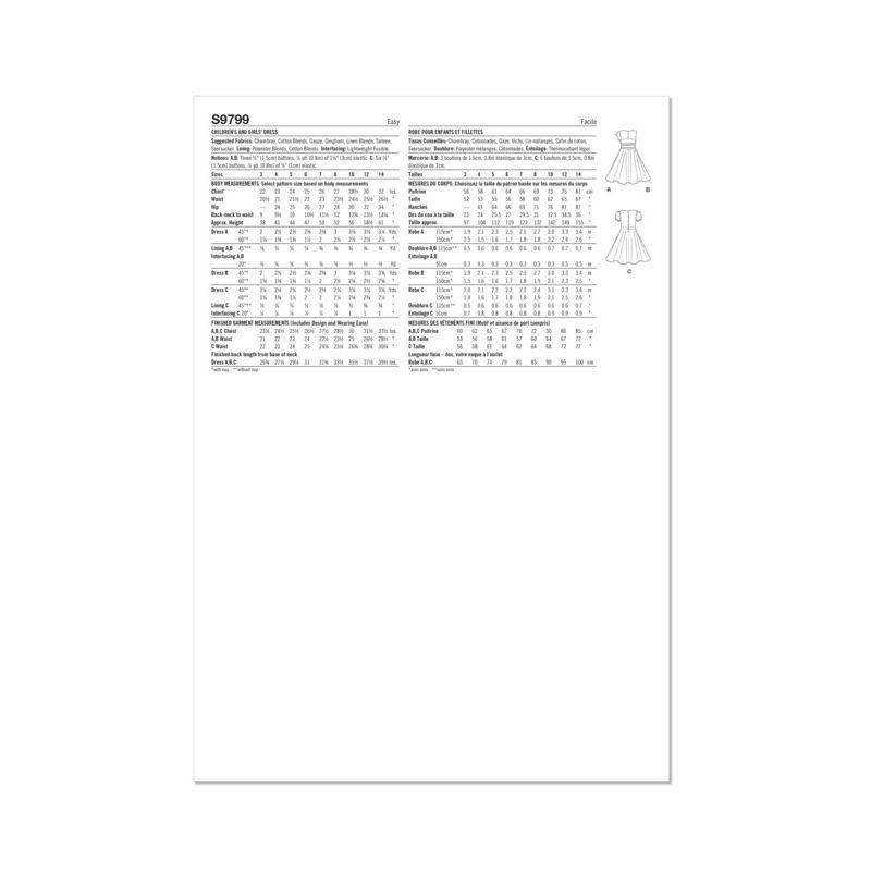 Patron Simplicity S9799.HH - Robe