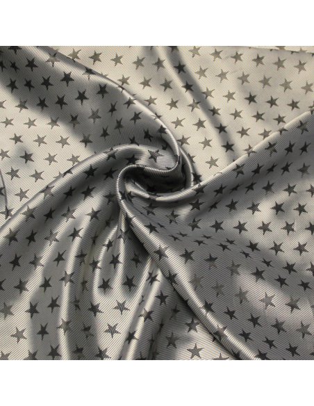 Doublure acétate & viscose - Étoile gris