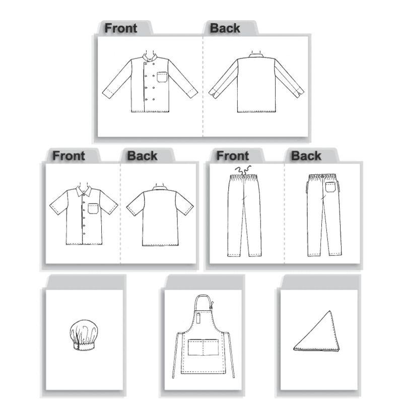 Patron McCall's 2233.S - Veste, chemise, tablier, pantalon, foulard et chapeau