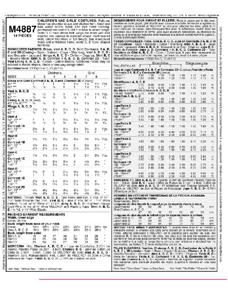 Patron McCall's 4887.CDD - Déguisement pour enfant