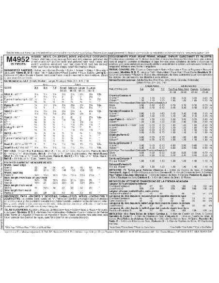 Patron McCall's 4952.KIDS - Déguisement