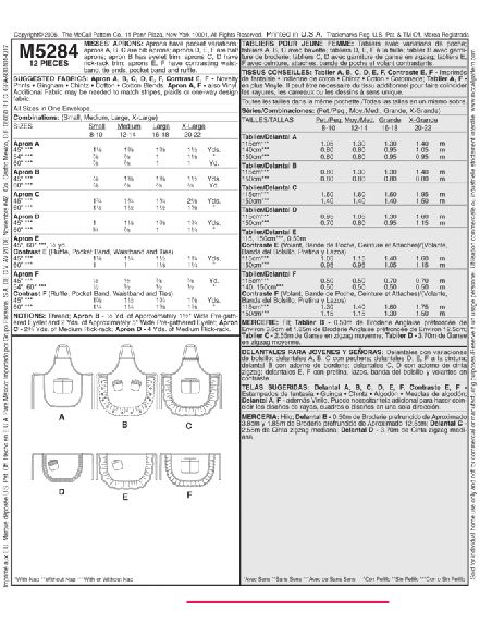Patron McCall's 5284.OS - Tabliers