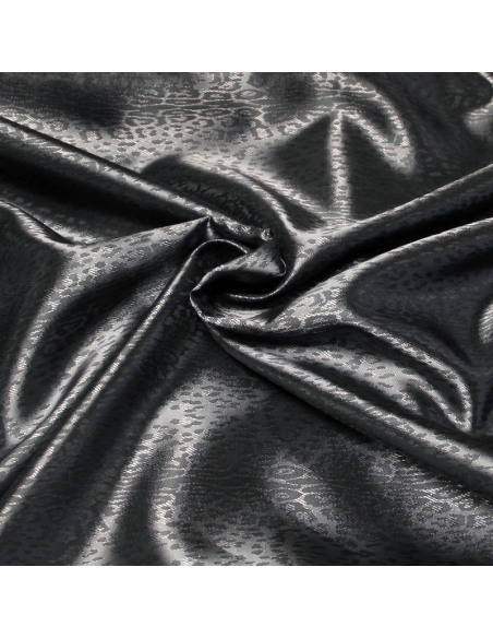 Doublure acétate & viscose - Léopard gris