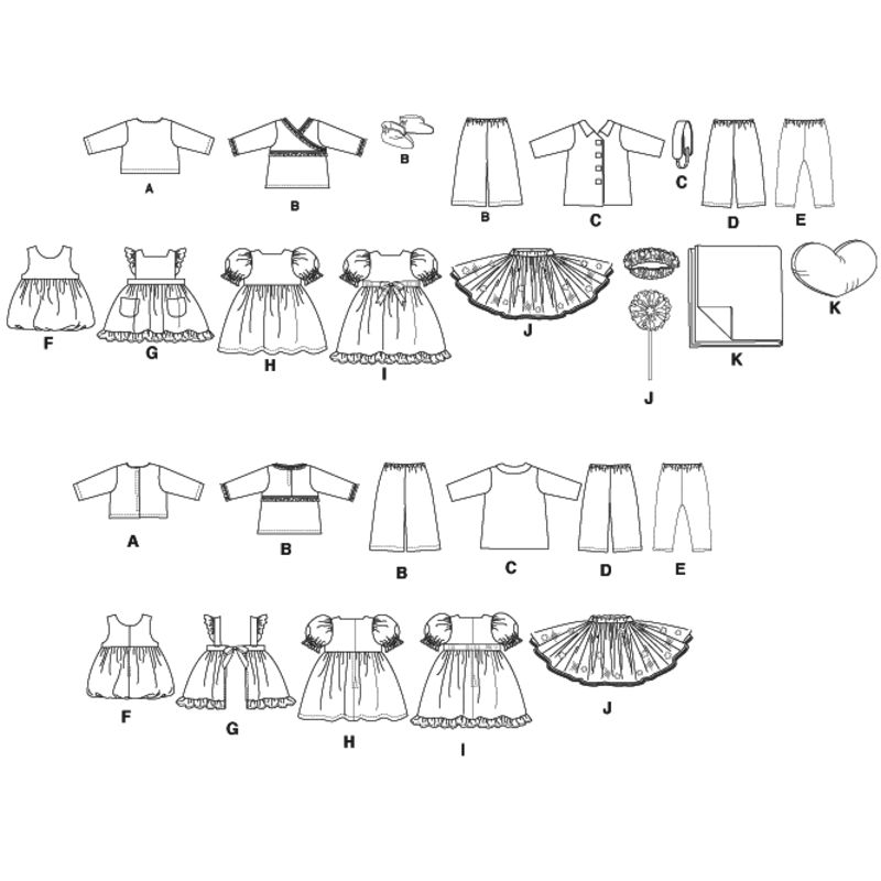 Patron McCall's 6005.OS - Vêtements pour poupée de 46cm