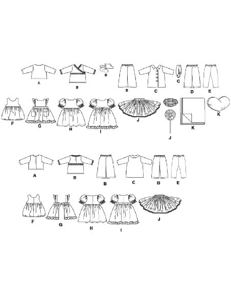 Patron McCall's 6005.OS - Vêtements pour poupée de 46cm
