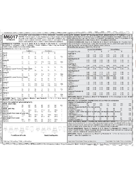 Patron McCall's 6017.CB - Haut, robe, short et pantalon