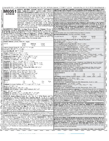 Patron McCall's 6051.OS -Ensembles de patrons pour le repassage