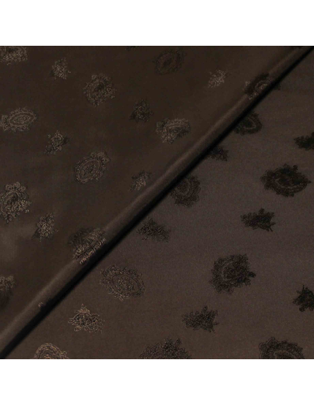 Doublure - Fleurs marron