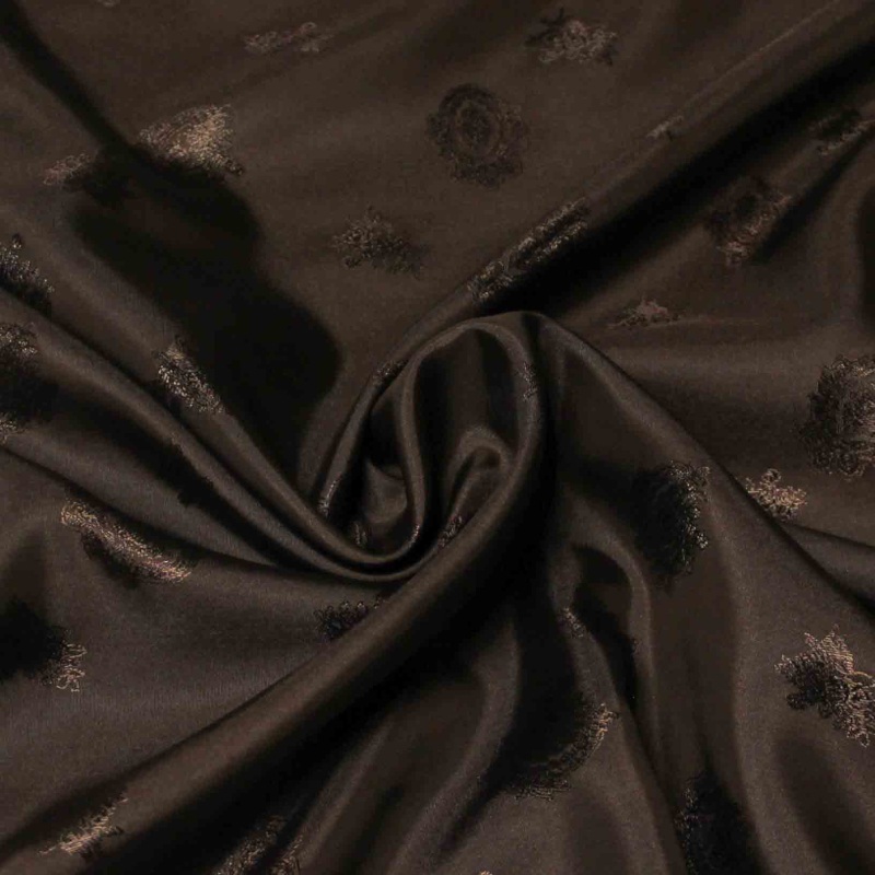 Doublure - Fleurs marron