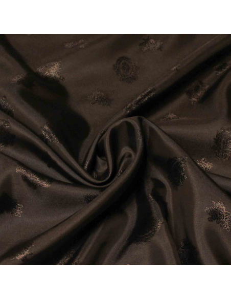 Doublure - Fleurs marron