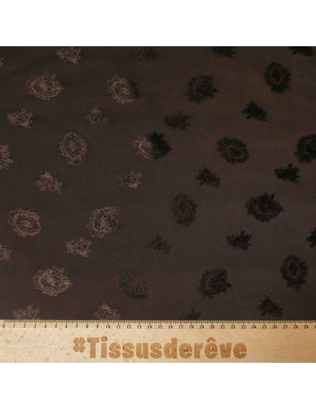 Doublure - Fleurs marron