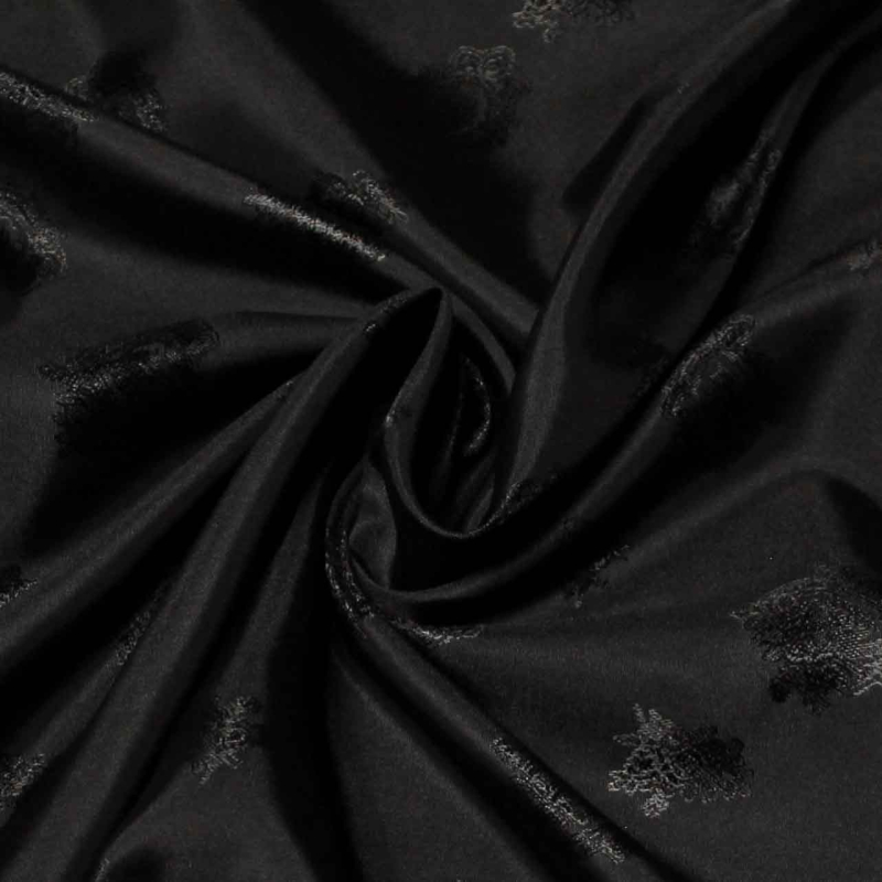 Doublure - Fleurs noir