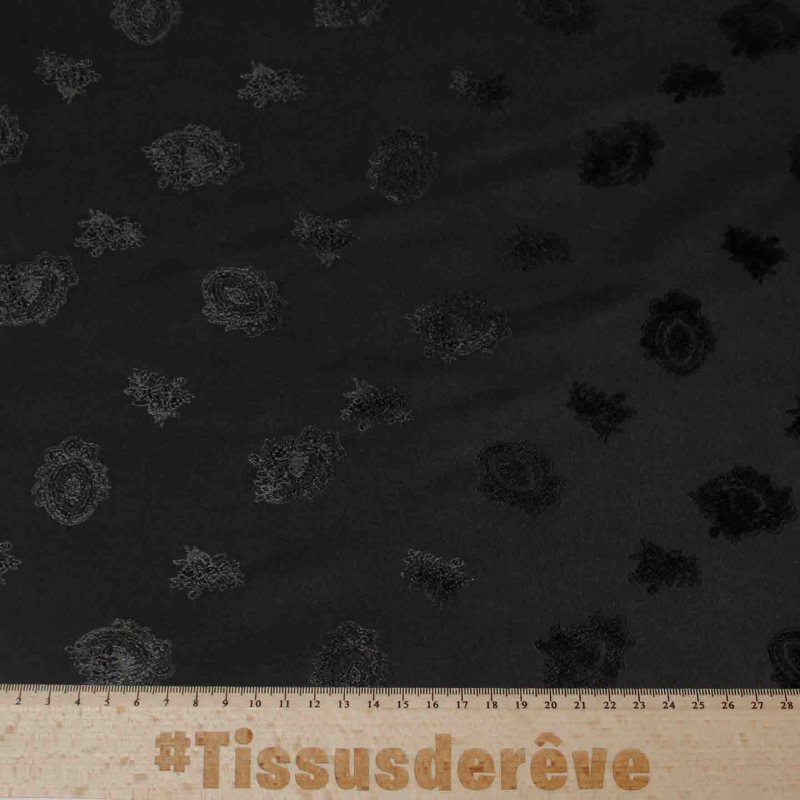 Doublure - Fleurs noir