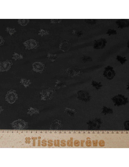Doublure - Fleurs noir