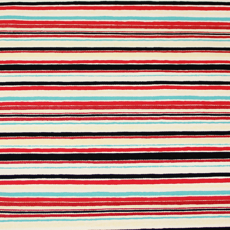 Gabardine coton & élasthanne - Rayure multicolore