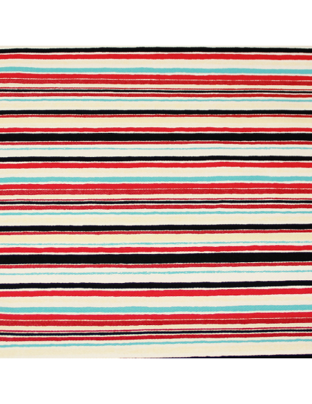 Gabardine coton & élasthanne - Rayure multicolore