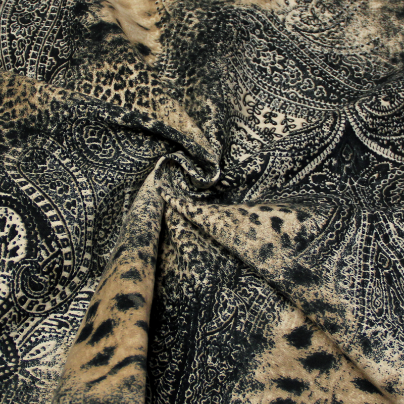 Gabardine coton & élasthanne émerisée - Cachemire