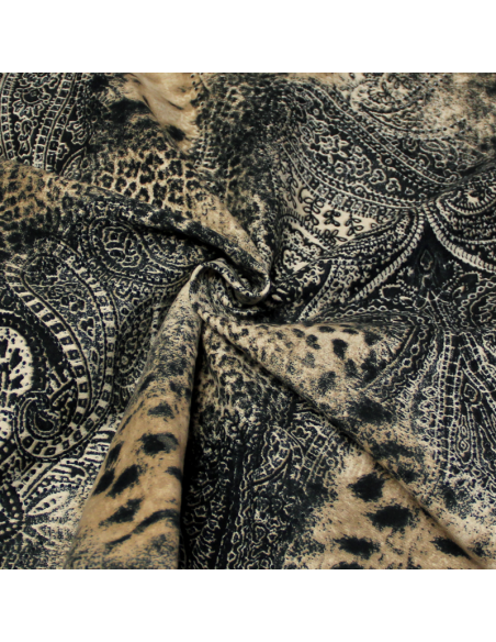 Gabardine coton & élasthanne émerisée - Cachemire