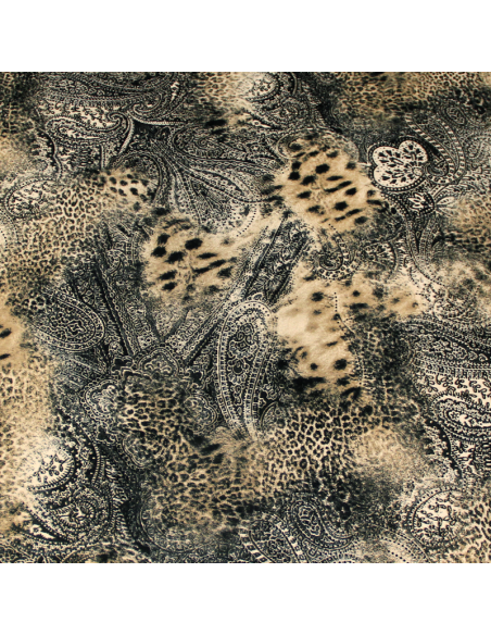 Gabardine coton & élasthanne émerisée - Cachemire