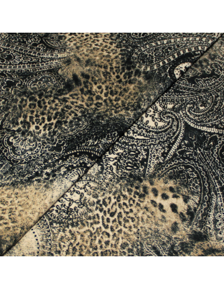 Gabardine coton & élasthanne émerisée - Cachemire