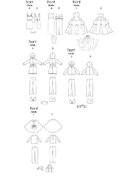 Patron McCall's 6258.OS - Vêtements de mode pour poupée de 46cm