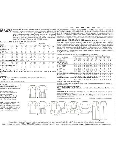 Patron McCall's 6473.B5 - Haut et pantalon