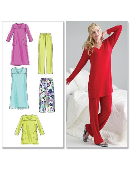 Patron McCall's 6474.B5 - Haut, tunique, chemise de nuit et pantalon
