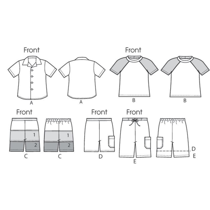 Patron McCall's 6548.CCE - Chemise, haut et short