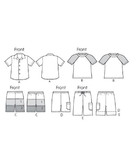 Patron McCall's 6548.CCE - Chemise, haut et short