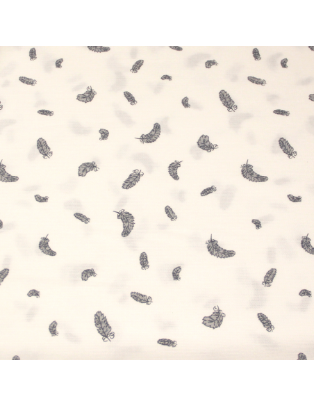 Piqué 100% coton milleraies - Plume gris