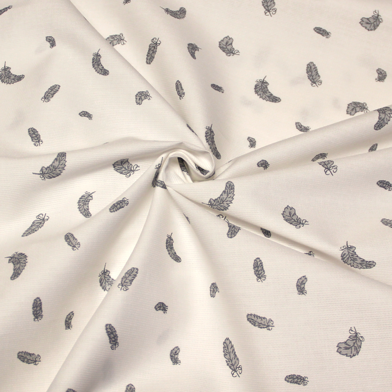 Piqué 100% coton milleraies - Plume gris