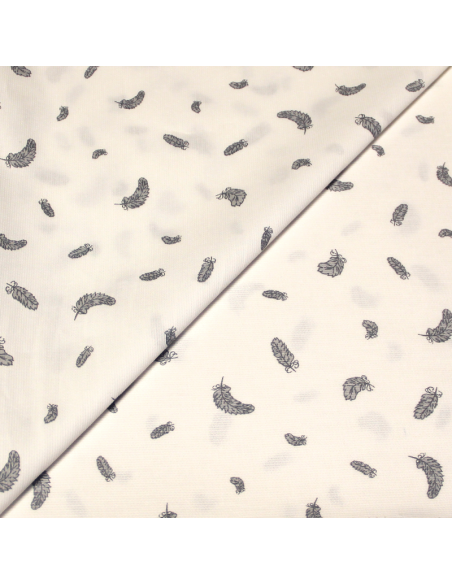Piqué 100% coton milleraies - Plume gris