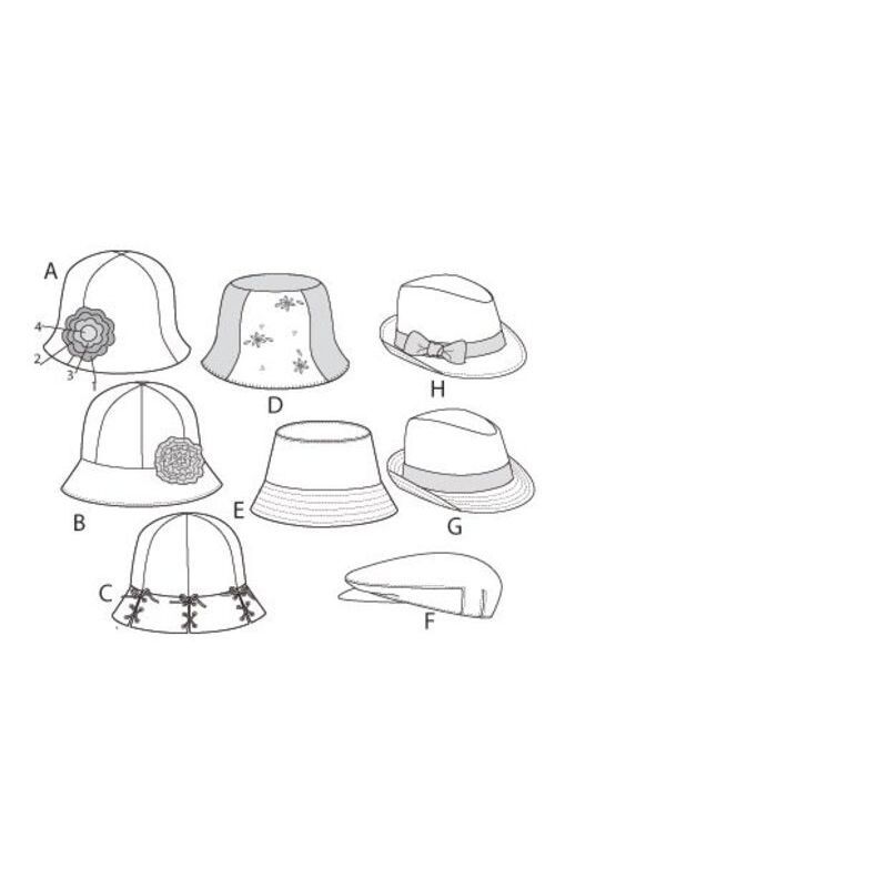 Patron McCall's 6762.OSZ - Chapeaux pour bébé
