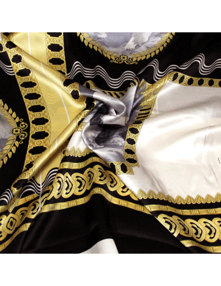 Panneaux satin 100% soie - Ours polaire